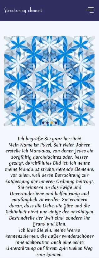 Screenshot der Website Structuring Element mobile Version
